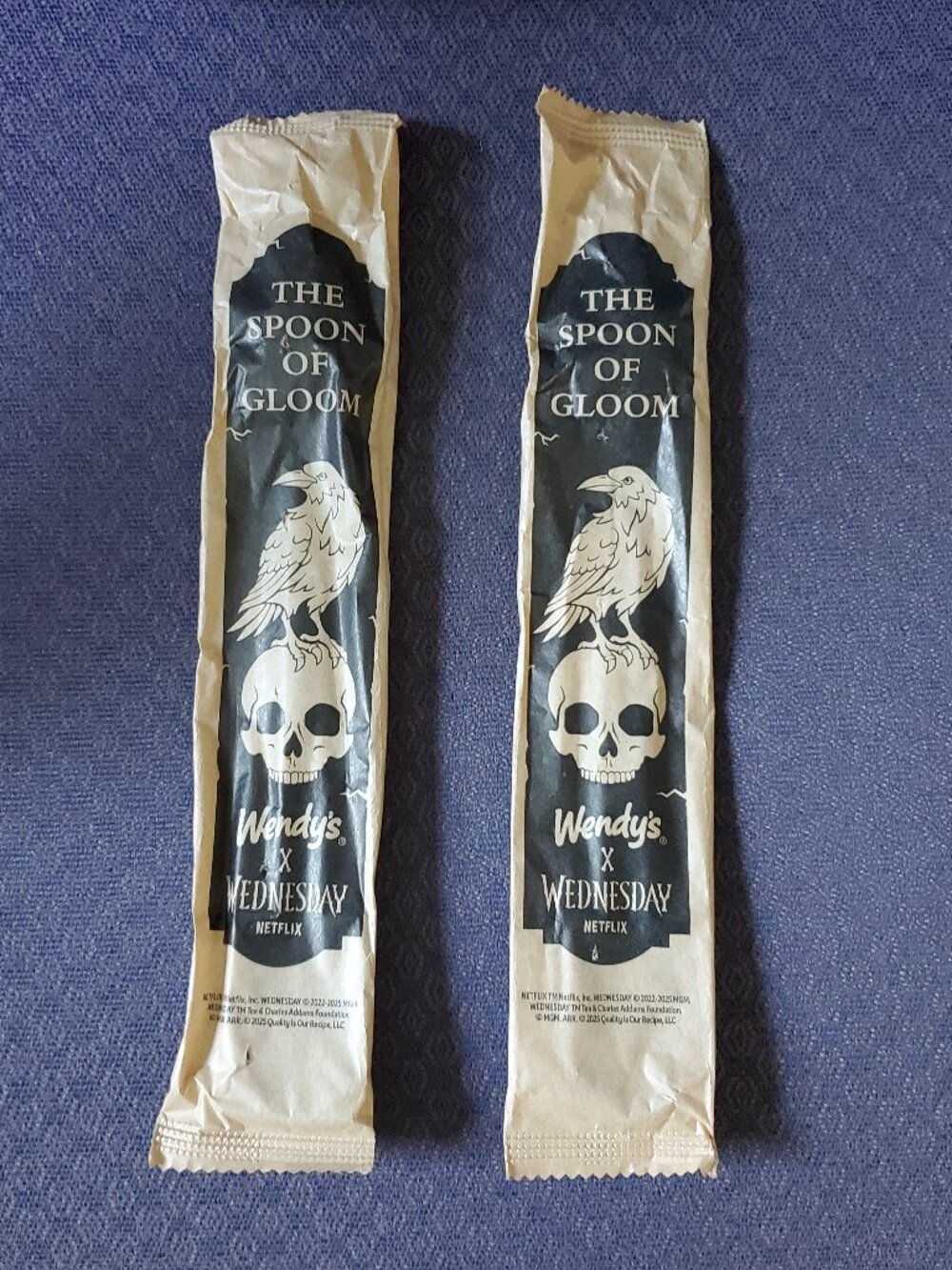 Lot of 2 Wendy's X Wednesday The Spoon Of Gloom New In Package Unopened